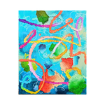 An Abstract Art painting titled "The Sky In Seven Motions" by Mardina Rahayu at 2Madison Gallery. This Indonesia Art artwork represents South East Asia Art and Affordable Art Indonesia through vibrant colors, movement, and expressive textures.