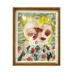 A soulful original art watercolor painting on cotton paper by Ruth Marbun at 2madison Gallery, "Satu Ditambah Satu Sama Dengan Dua" features intertwined mother and child figures in a vibrant Figurative Expressionism Art style. This piece exemplifies the high quality of Art Indonesia found in this Indonesian Gallery and Art Gallery Jakarta.