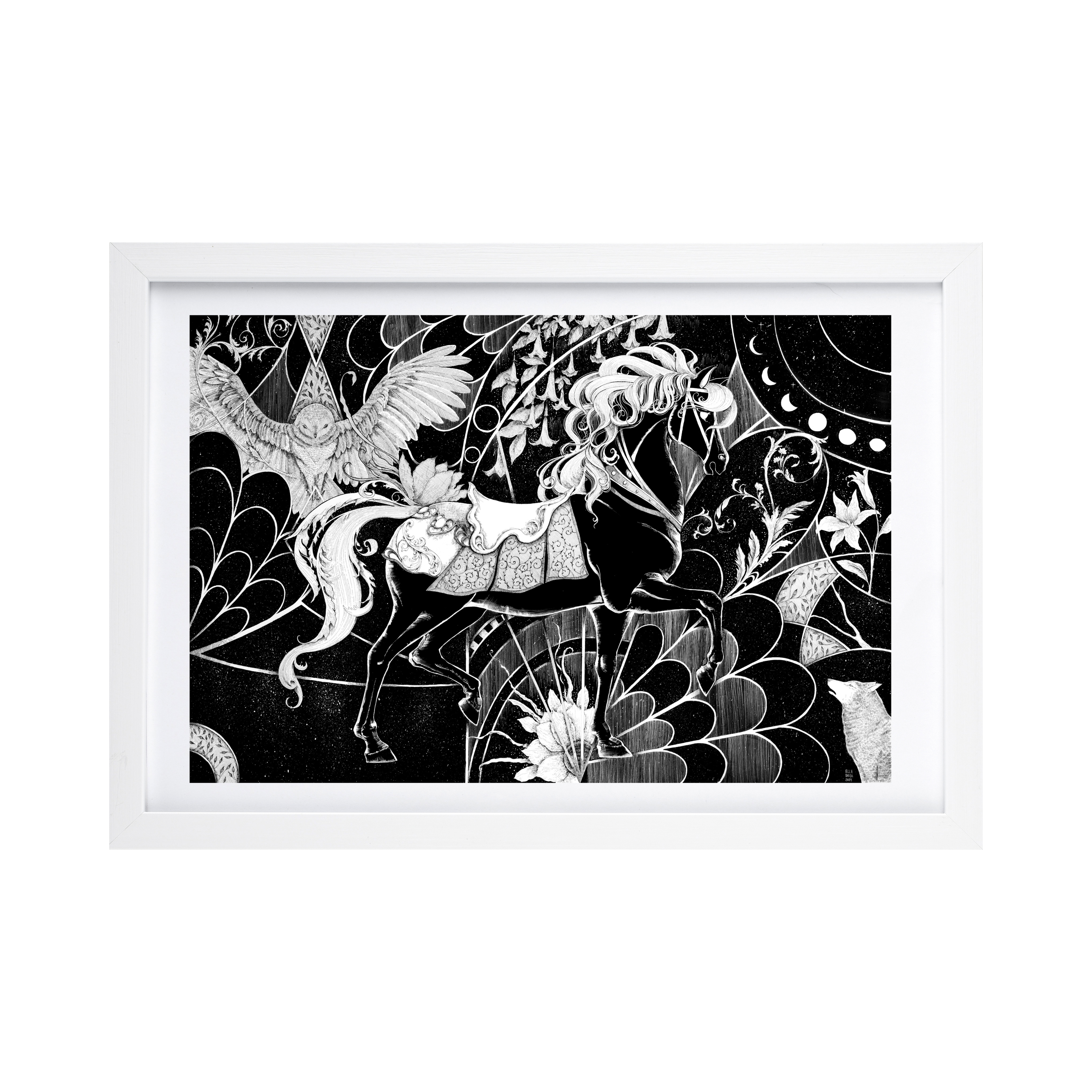 Art Nouveau painting titled "Nocturne" by Gabrielle Andhita at 2Madison Gallery. Part of Contemporary art Indonesia, Gallery Jakarta, and Affordable art Asia.