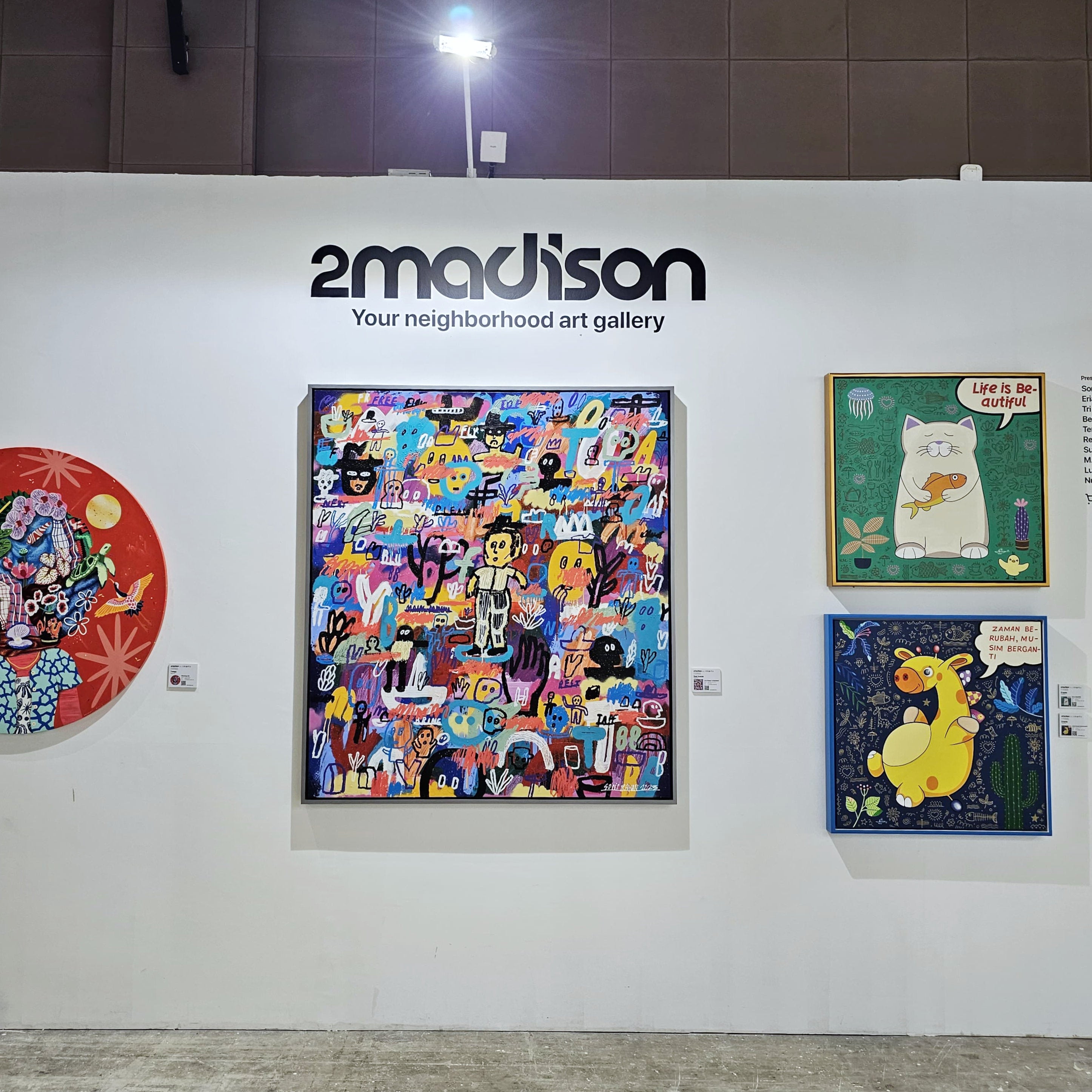 An expressive Neo-Expressionism Art painting titled "Lonely Noise Land (2023)" by Soni Irawan at 2Madison Gallery. This work represents Contemporary Art Indonesia within the Gallery Jakarta and Asian Gallery scene.