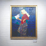 Figurative Cubism painting titled "Belajar" by Tulus Warsito at 2Madison Gallery. Part of Contemporary art Indonesia, Indonesia Art, and Affordable art Asia.