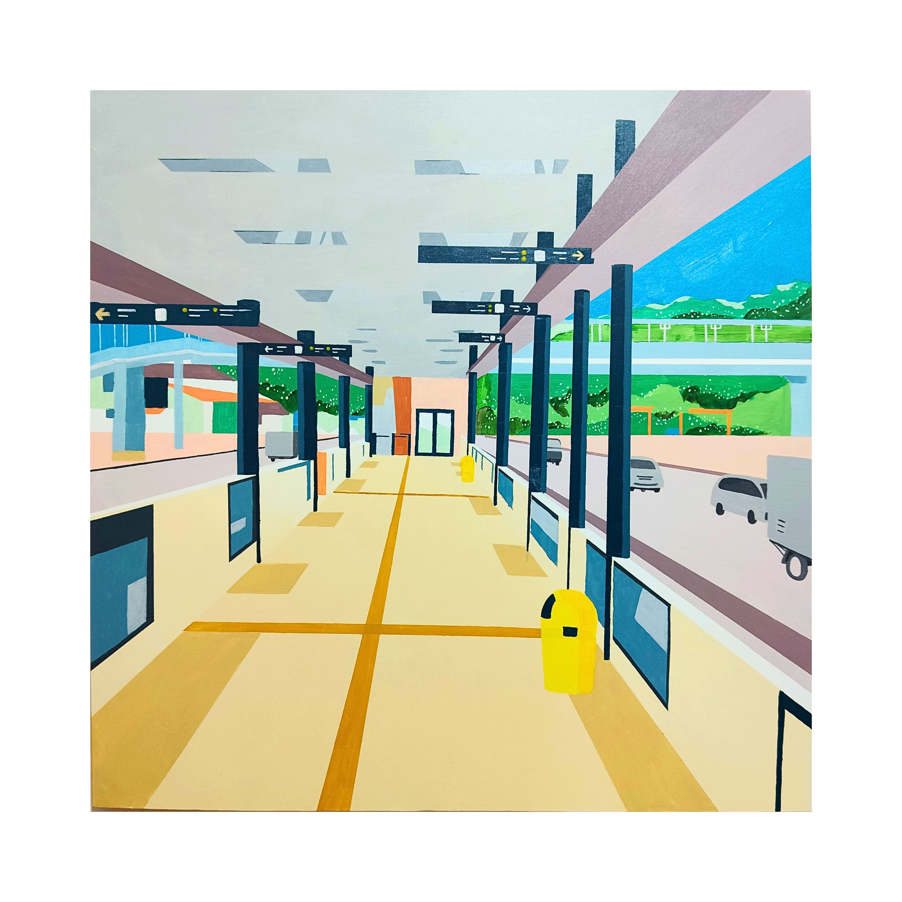 A Contemporary Semi-Abstract Art acrylic painting titled "On The Monumental–Tides" by Esa Apriansyah at 2Madison Gallery. Created by an Emerging Artist Indonesia, this artwork reflects the Indonesian Gallery Scene and represents Affordable Art Asia.
