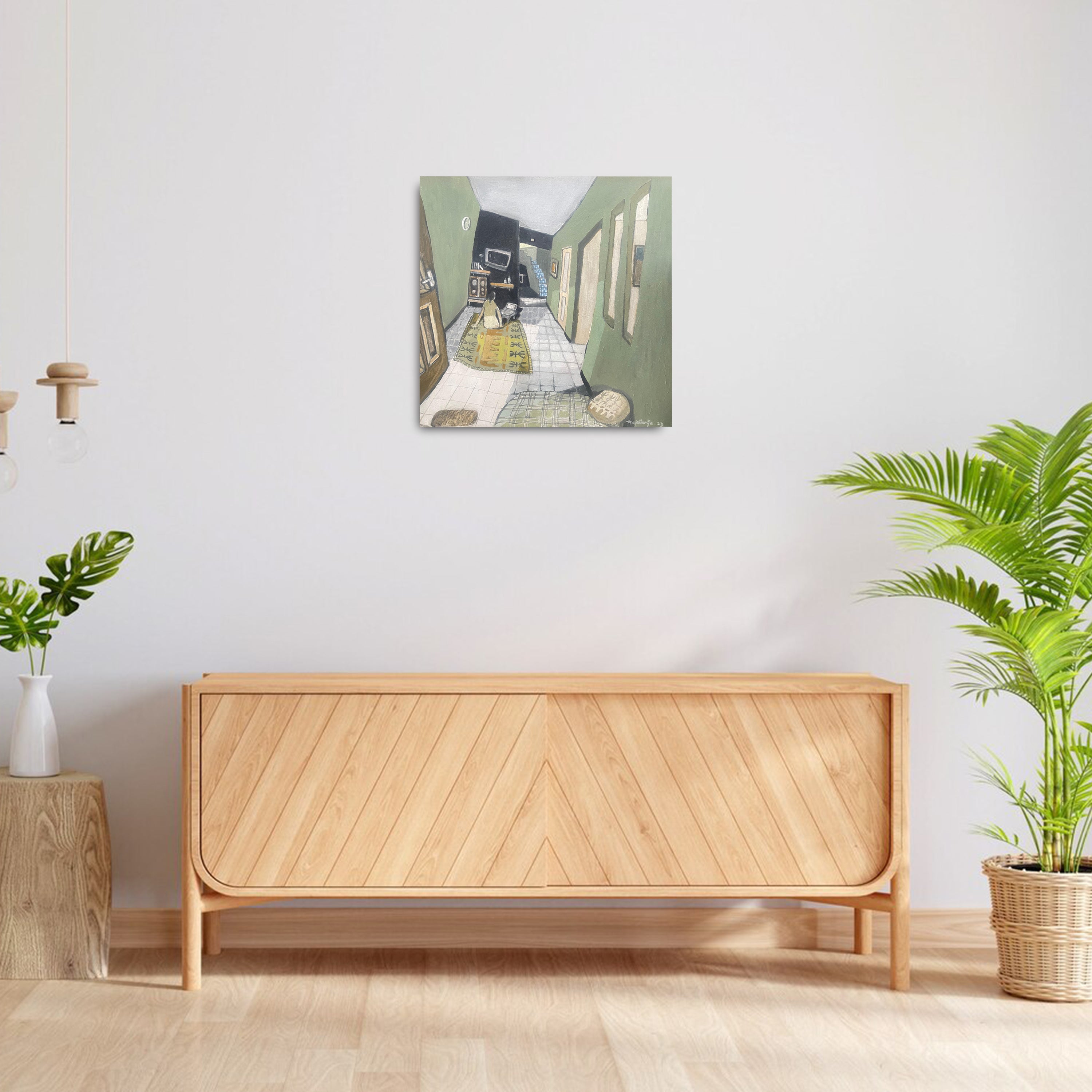 Figurative Expressionism Art painting titled "Empat Dunia" by Mujib Darjo at 2Madison Gallery. Part of Art Indonesia, Contemporary art Indonesia, and Art Gallery Jakarta.