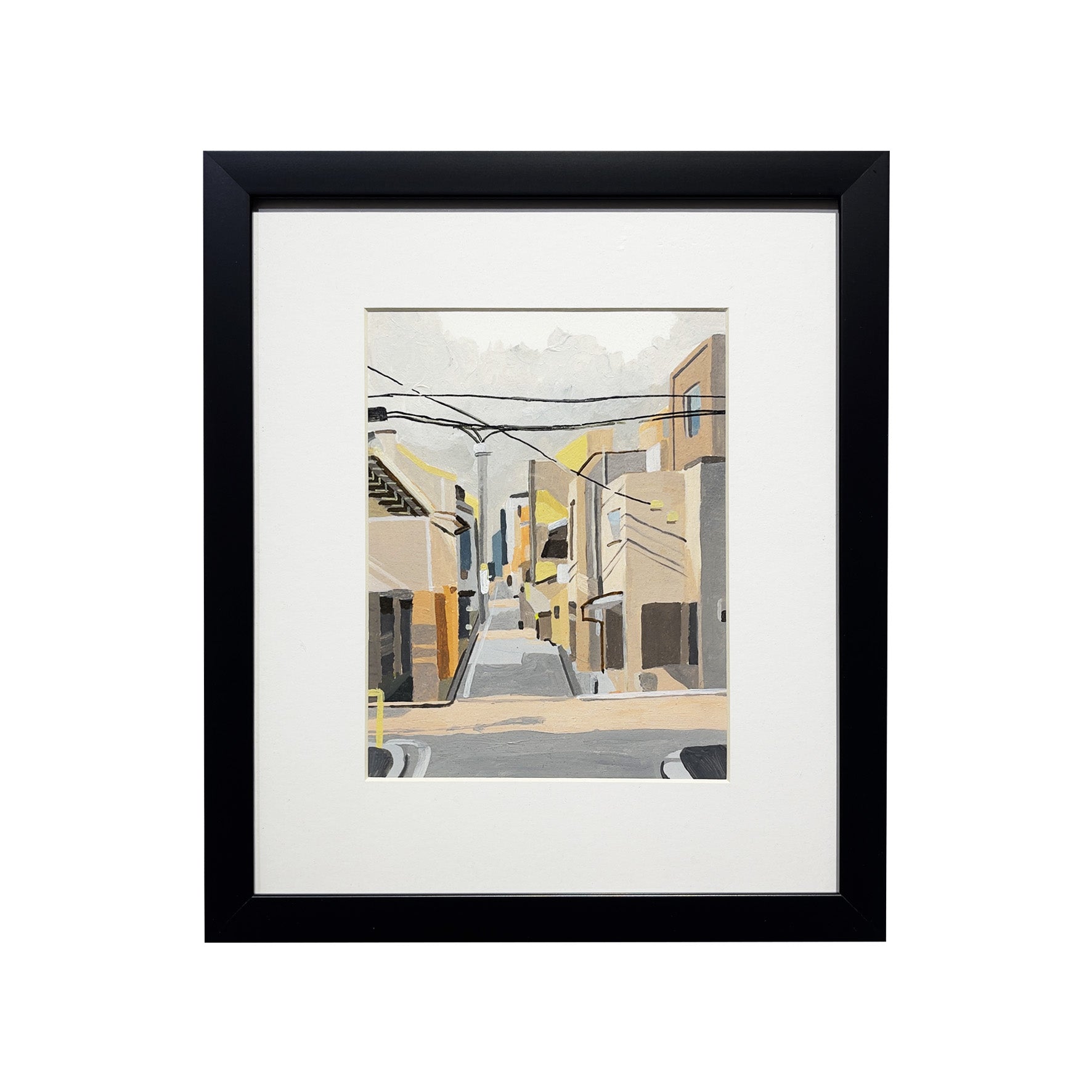 A reflective Naïve Art acrylic painting titled "Pile" by Esa Apriansyah at 2Madison Gallery. This Emerging Artist Asia piece represents the spirit of Indonesia Art and Asian Gallery culture.