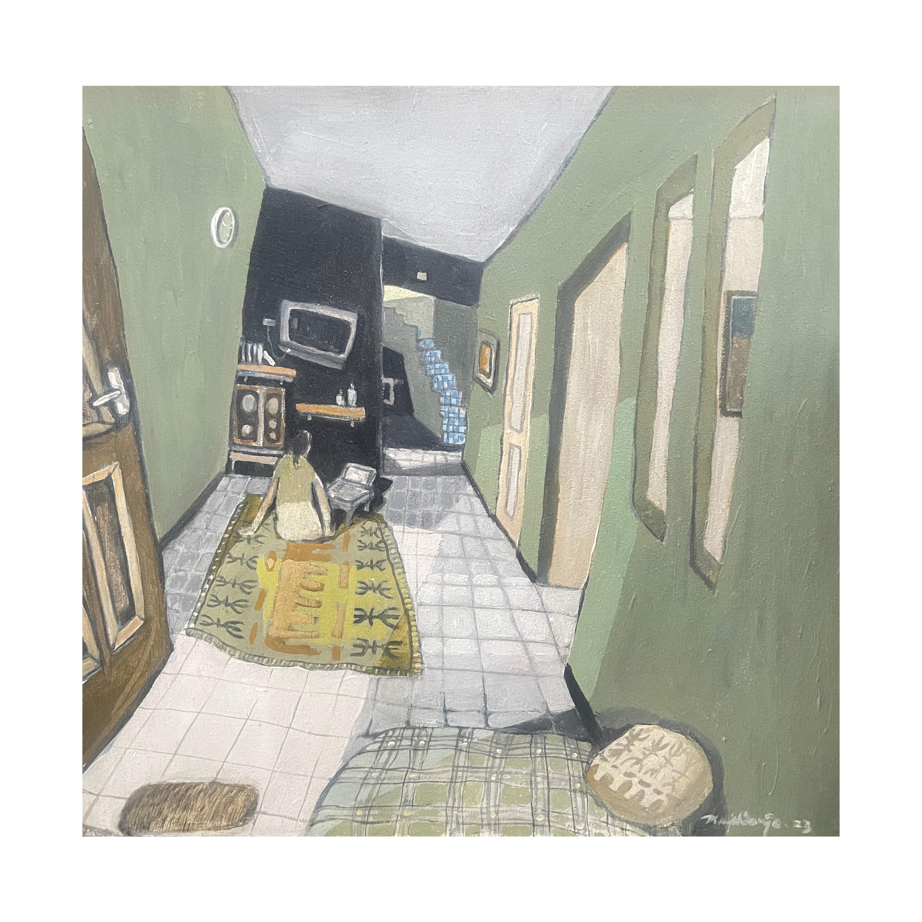 Figurative Expressionism Art painting titled "Empat Dunia" by Mujib Darjo at 2Madison Gallery. Part of Art Indonesia, Contemporary art Indonesia, and Art Gallery Jakarta.