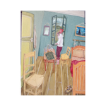 A Figurative Expressionism Art acrylic painting titled "Feel The Wind" by Mujib Darjo at 2Madison Gallery, representing Art Gallery Southeast Asia, Contemporary art Indonesia, and Emerging artist Asia.