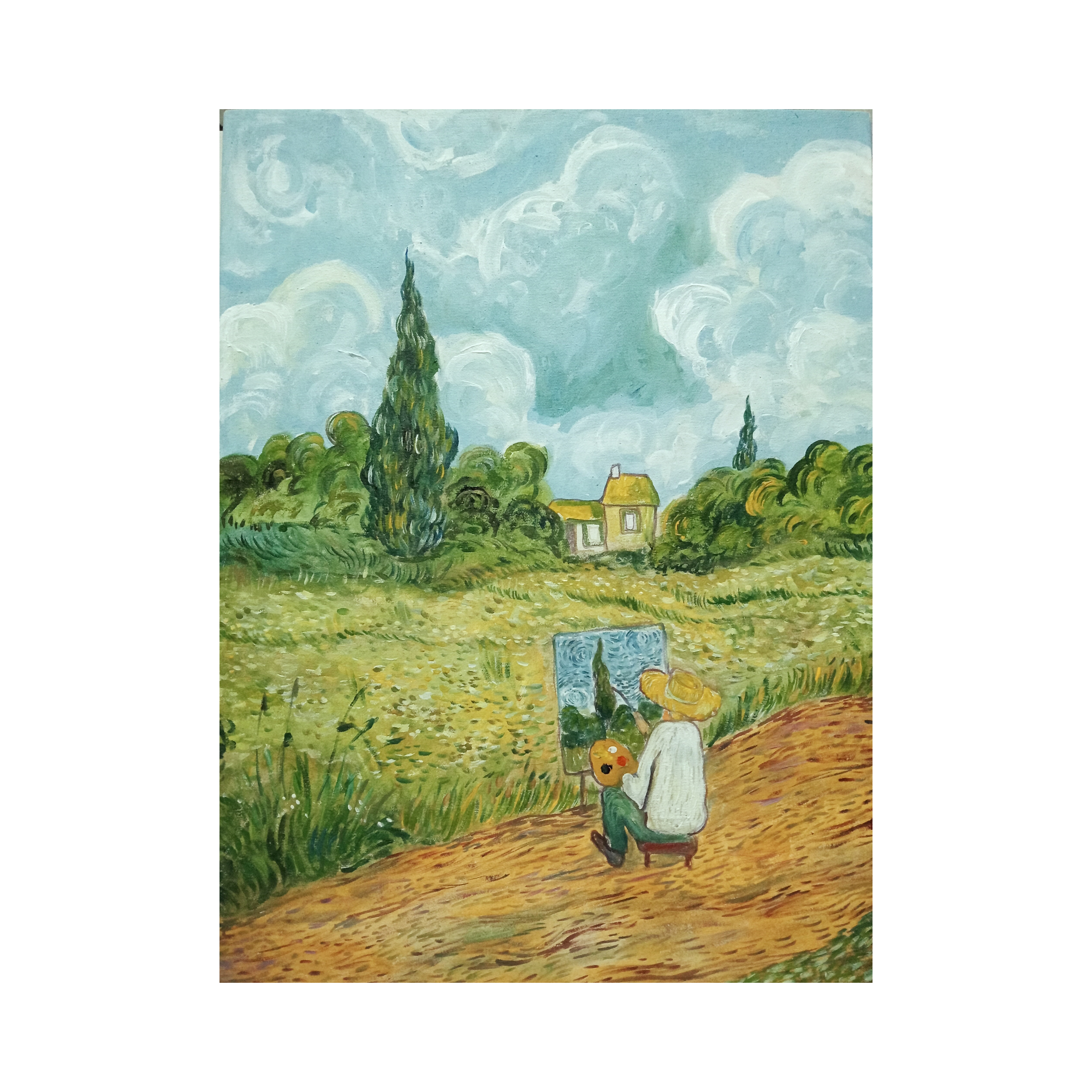 A Figurative Expressionism Art acrylic painting titled "Spruce" by Mujib Darjo at 2Madison Gallery, representing Art Gallery Southeast Asia, Contemporary art Jakarta, and Asian Gallery.