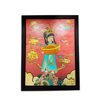 A Contemporary Pop Art painting titled "Hope Brings Fortune #2" by M Medik, representing Southeast Asia art and Affordable art Asia at an Asian Gallery. The artwork features symbolic fish, gold coins, and clouds expressing hope, prosperity, and spiritual abundance.