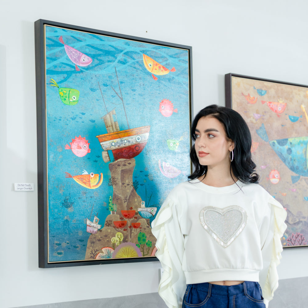 An expressive Neo-Expressionism Art acrylic artwork titled "Hope" by M Medik at 2Madison Gallery. This artwork represents Contemporary Art Indonesia within the Art Gallery Jakarta and Asian Gallery scene.