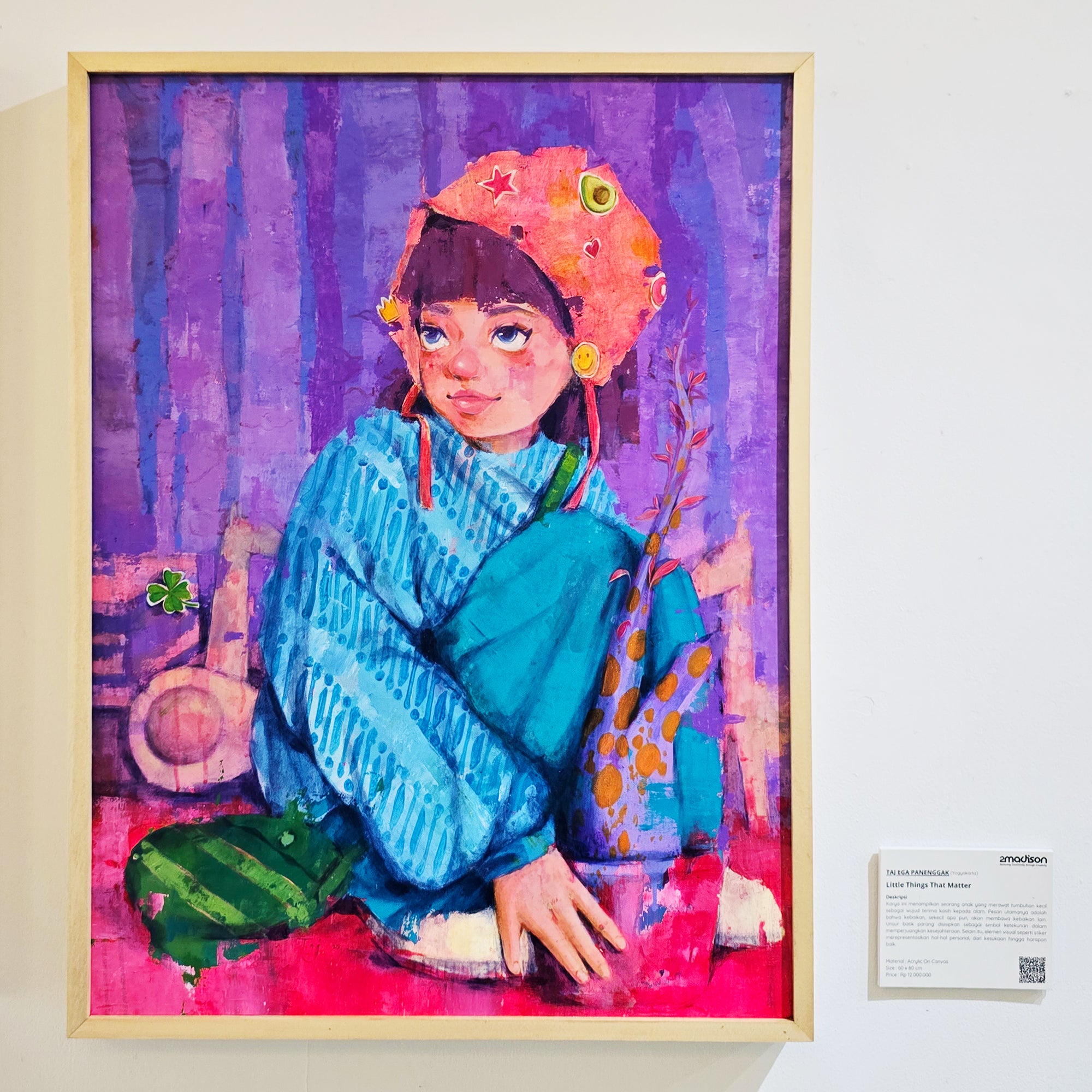 An Indonesian modern art painting titled "Little Things That Matter" by Taj Ega Panenggak at 2Madison Gallery. Featured in Art Gallery Indonesia and Asian Gallery, this piece represents Affordable art Asia.