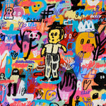 An expressive Neo-Expressionism Art painting titled "Lonely Noise Land (2023)" by Soni Irawan at 2Madison Gallery. This work represents Contemporary Art Indonesia within the Gallery Jakarta and Asian Gallery scene.