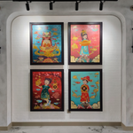 A vibrant Contemporary Pop Art acrylic painting by M Medik at 2Madison Gallery. This Affordable Art Asia piece reflects the richness of Southeast Asia art and Asian Gallery culture.