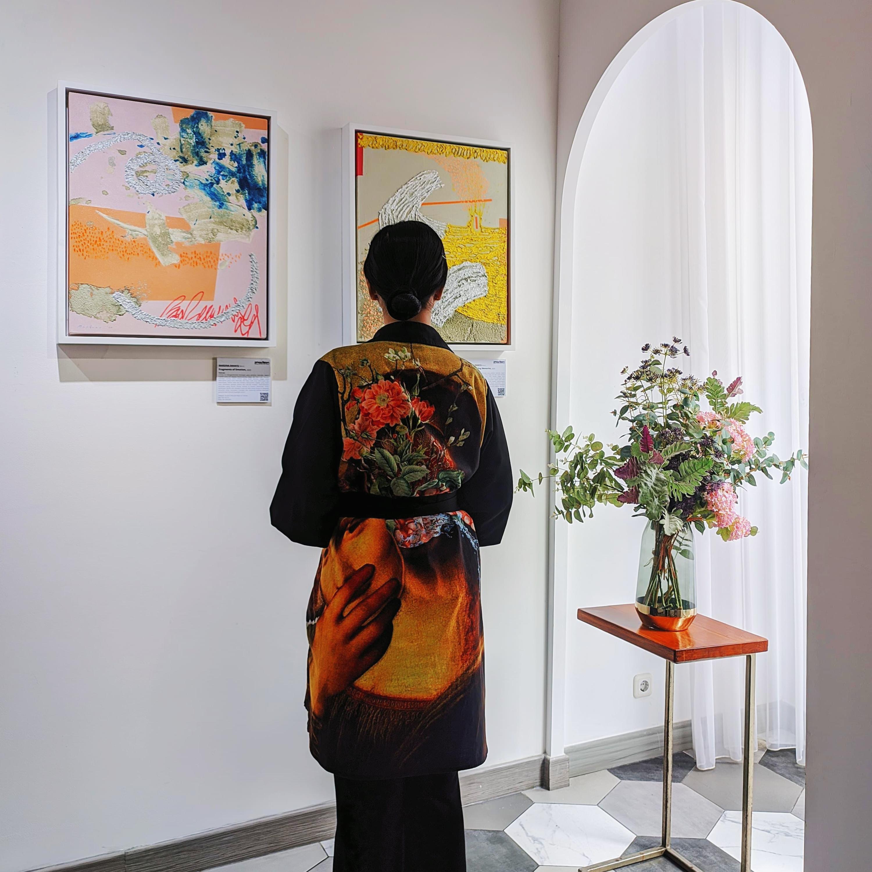 An Abstract Expressionism Art painting titled "Fragments of Emotion" by Mardina Rahayu at 2Madison Gallery. This evocative work is featured in Art Gallery Jakarta and Indonesian Gallery and represents Affordable Art Asia.