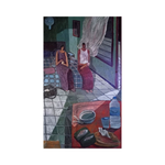 A Figurative Expressionism Art painting titled "Melati Di Kaki Panderman" by Mujib Darjo at 2Madison Gallery. This Affordable Art Asia artwork captures a tranquil mountain landscape by an Indonesian Artist featured in a Southeast Asian Gallery.