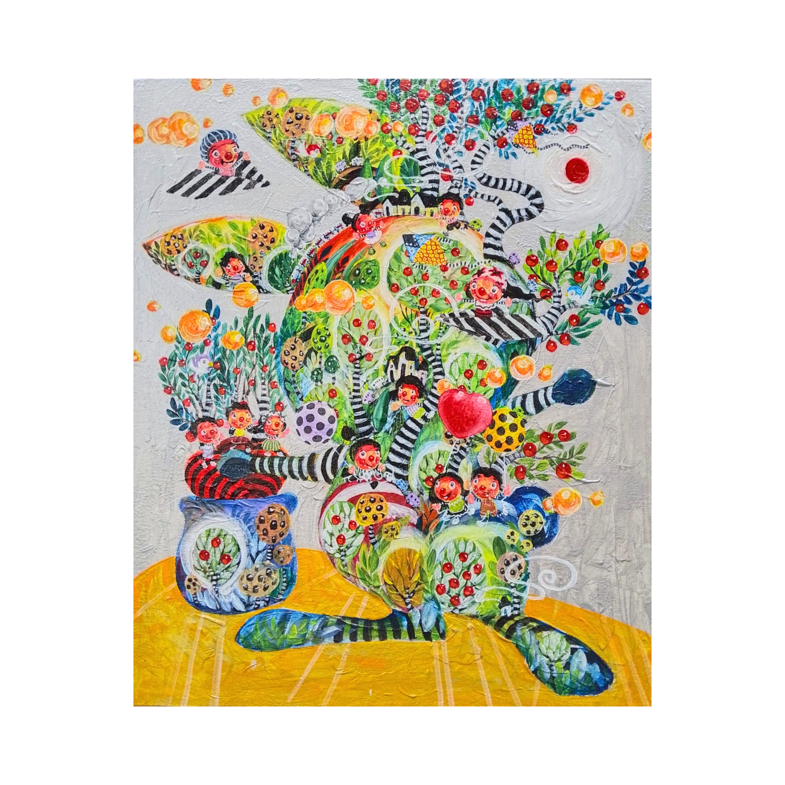 A Naïve Art acrylic painting titled "Harapan" by Sinung Rubianto at 2Madison Gallery, representing Contemporary art ASEAN, Gallery Jakarta, and South East Asia art.