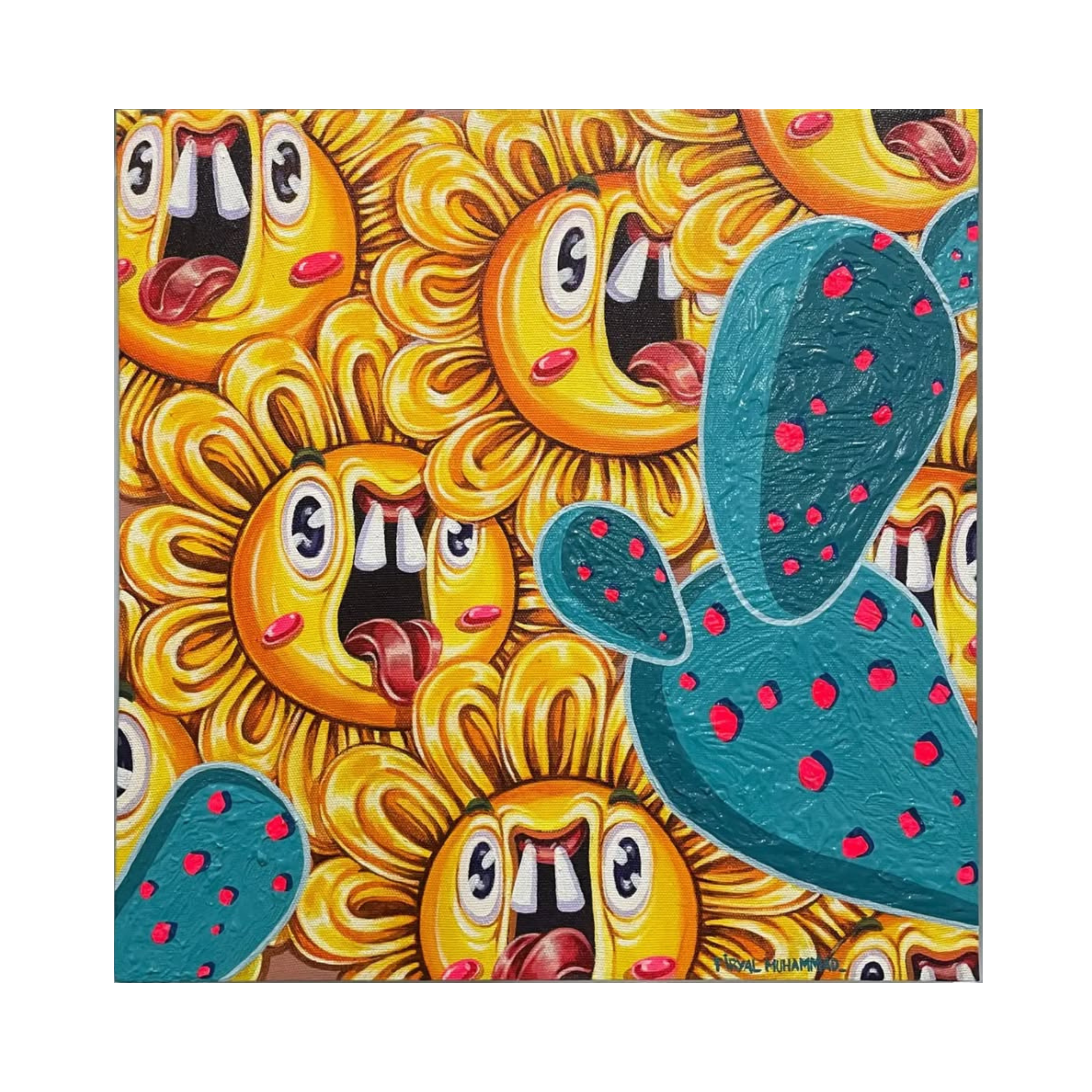 A Pop Surrealism acrylic painting titled "Alter Ego #2" by Firyal Muhammad at 2Madison Gallery, representing Art Gallery Jakarta, Affordable art Asia, and Art Indonesia.