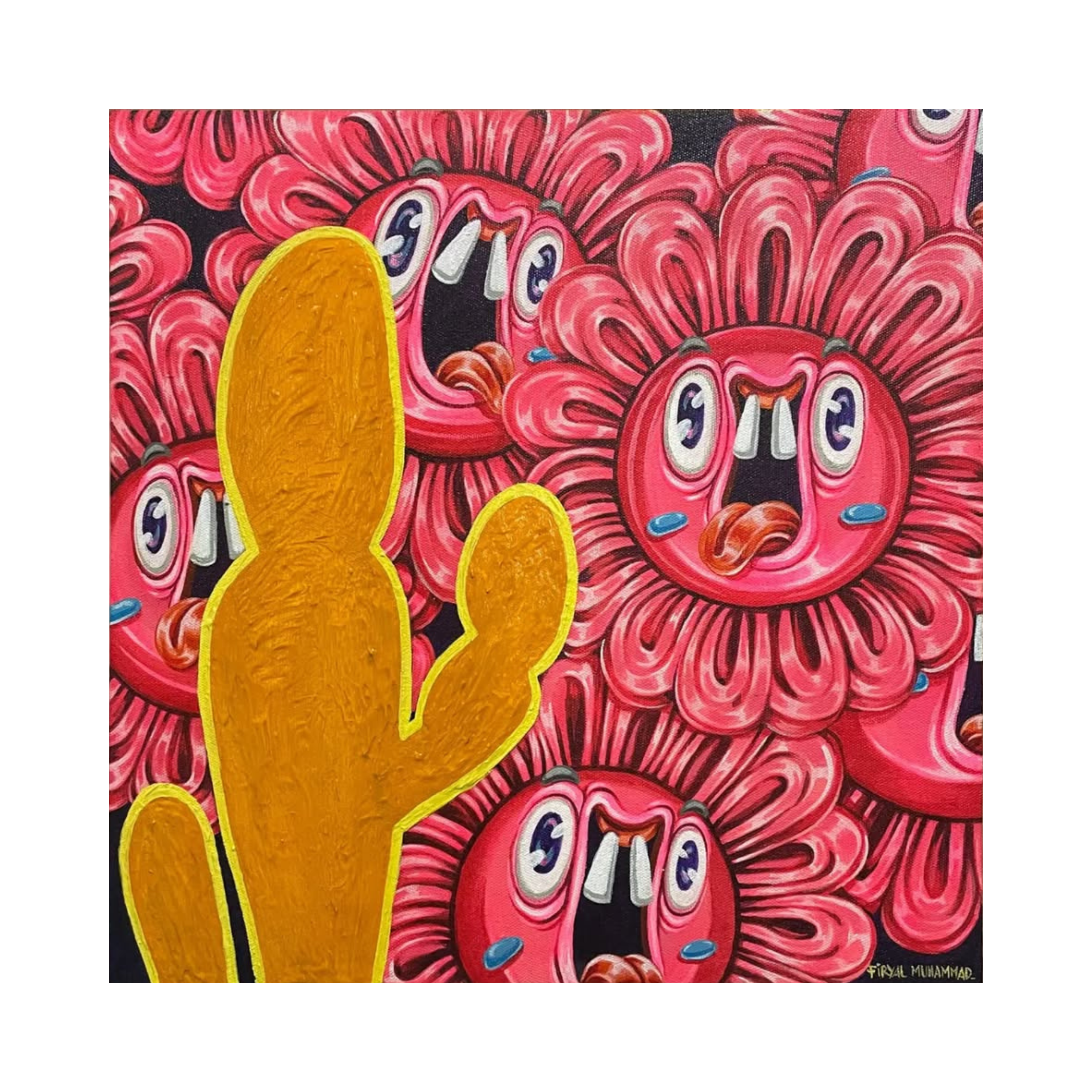 A Pop Surrealism acrylic painting titled "Alter Ego #3" by Firyal Muhammad at 2Madison Gallery, representing Art Gallery Jakarta, Contemporary art Indonesia, and Art Indonesia.