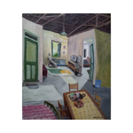 A Figurative Expressionism Art painting titled "Semua Belum Pulang" by Mujib Darjo at 2Madison Gallery. This Contemporary Art Asia artwork explores longing and uncertainty while representing Gallery Jakarta and an Emerging Artist Indonesia.