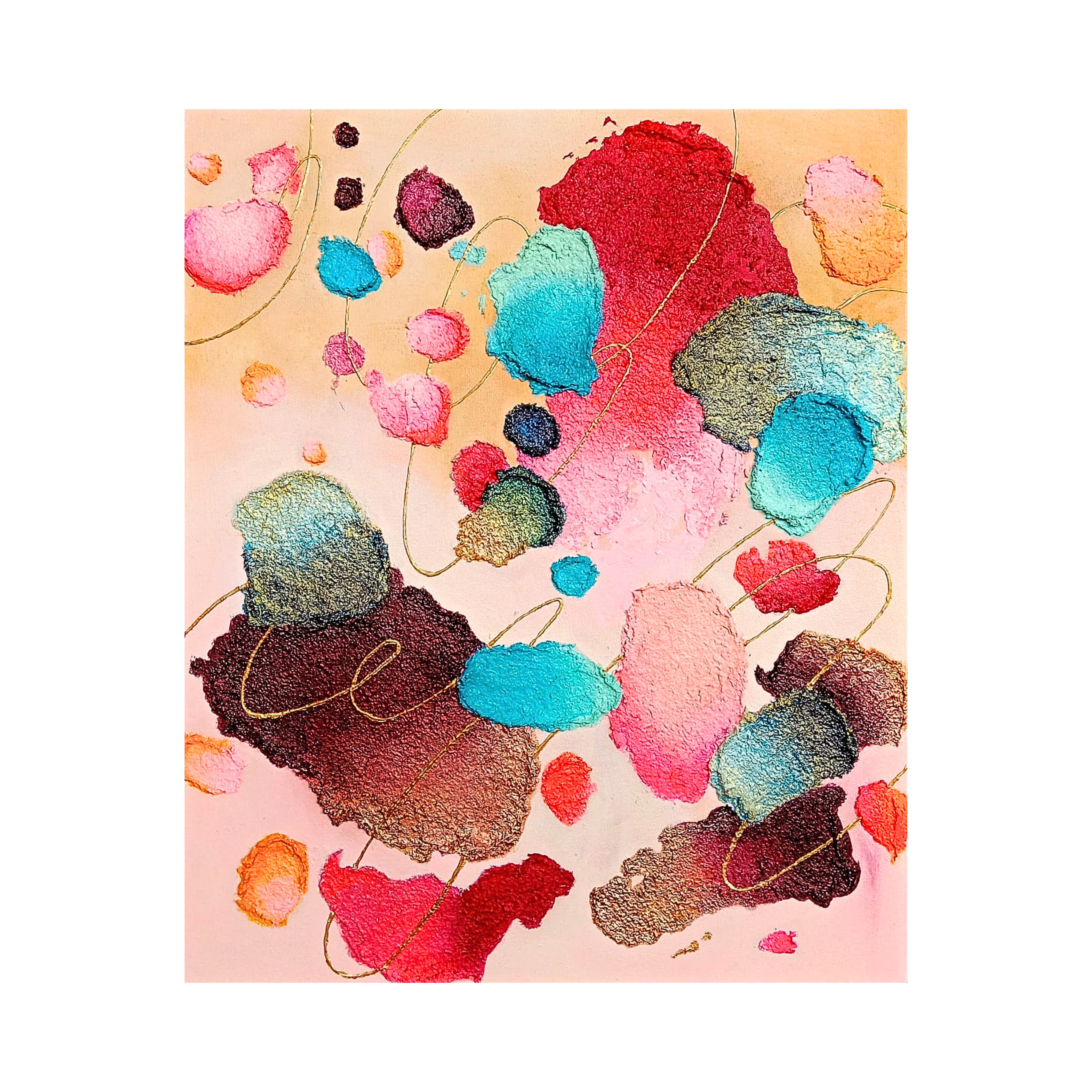 A two-panel Abstract Art painting titled "The Shape Of Inner Seasons #1" by Mardina Rahayu at 2Madison Gallery. This Indonesia Art artwork reflects emotional transformation through Contemporary Art ASEAN and showcases the vision of an Emerging Artist.