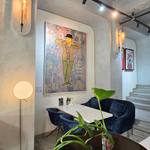 Figurative Expressionism Art painting titled "Van Gogh and Wonderland" by Yustoni Volunteero at 2Madison Gallery. Part of Contemporary art Indonesia and Contemporary art Asia, this work represents an Emerging artist Asia.